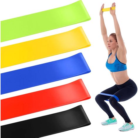Lot de 5 élastiques de résistance pour exercice, bandes de fitness élastiques pour femme, physiothérapie (1/5)