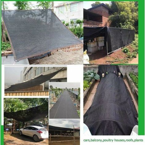 Voile d'ombrage noire, 3x4m, résistance UV 85%, pour végétation, piscine (1/3)
