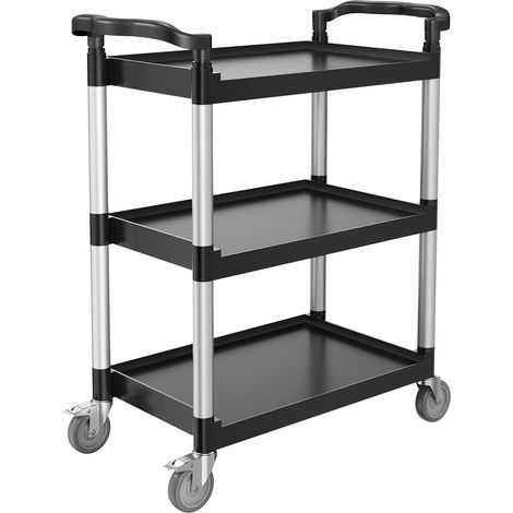 Mophorn Carrello Portavivande, Capacità di Carico 136 kg, Carrello per Servizi Alimentari in Plastica a 3 Livelli da 620 x 410 mm con Ruote Girevoli a 360° (1/5)