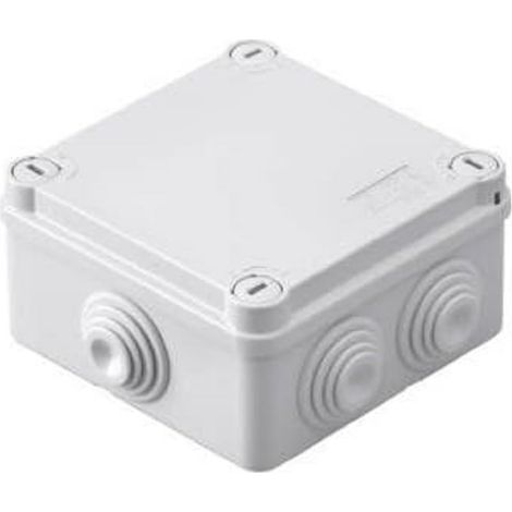 BOÎTE de DÉRIVATION avec COUVERCLE BAS et VIS À 1/4 de TOUR - IP55 - DIMENSIONS INTERNES 150 X110 X 70 - PAROIS avec PASSE-FILS À GRADINS À enTRÉE DIRECTE - GWT 960ºC