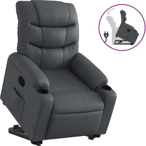 Maison Exclusive - Relaxsessel mit Aufstehhilfe Grau Kunstleder