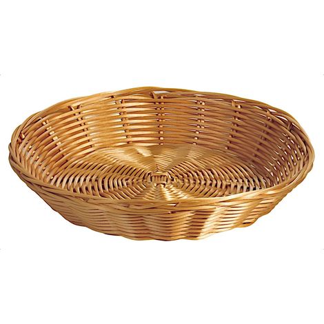 Corbeille à Pain Rond Bois/Plastique Marron 23 x 23 x 6 cm