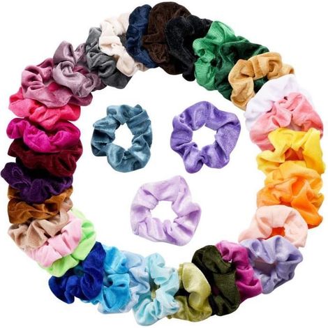 36 Pcs Cheveux Chouchous Velours Élastiques Bandes De Cheveux Cravates Cordes Chouchou Pour Femmes Ou Filles Accessoires De Cheveux-Ywey (1/5)