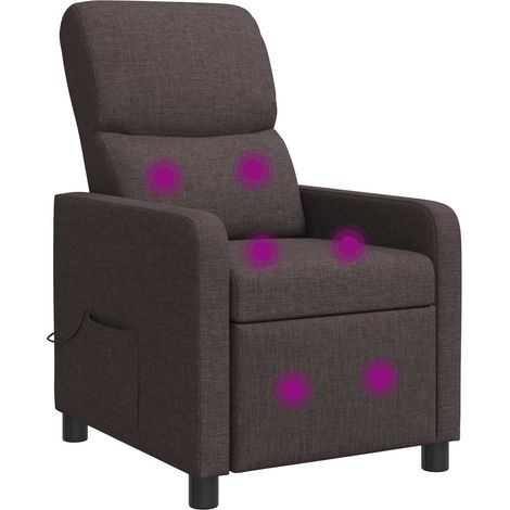 Massage Relaxsessel Dunkelbraun Polyester vidaXL (1/5)