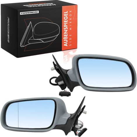 Espejo retrovisor exterior, ajustable eléctricamente, superficie asférica, compatible con modelos Skoda Octavia, 5 contactos de conexión, color gris. (1/5)