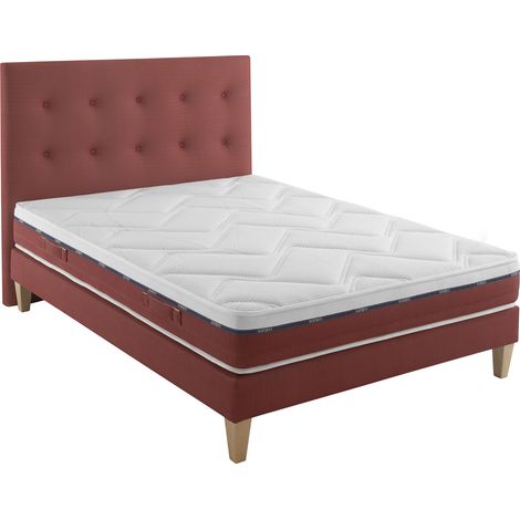 Ensemble matelas 100% latex, sommier, pieds et tête de lit Crépuscule 600 - SOMEO 140x190 (1/5)