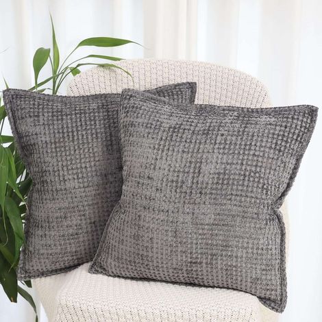 Federe decorative grigie 45x45 cm, 2 pezzi