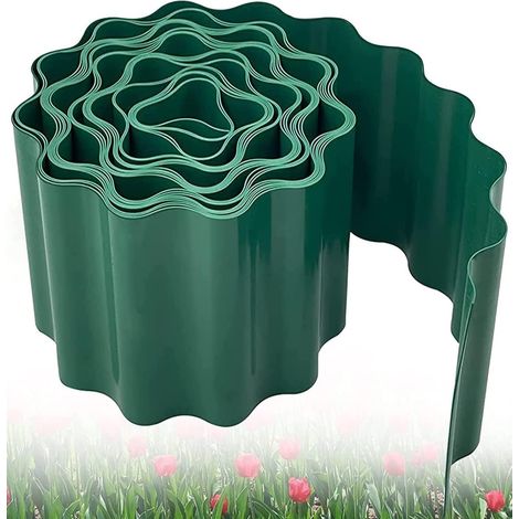 Bordure De Jardin - 9 M X 15 Cm - En PVC Flexible - Pour Parterres De Fleurs Et Pelouse - 1 Pièce
