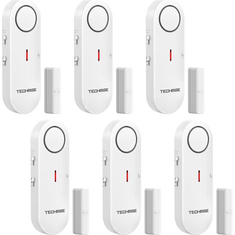 Alarmes de Porte et Fenêtre, 3 Réglages de Volume, Alarme de Sécurité Domestique sans Fil avec Sonnette de Porte, Installation Rapide pour Maison/Hôtel/Appartement/Garage (Lot de 6) (1/5)