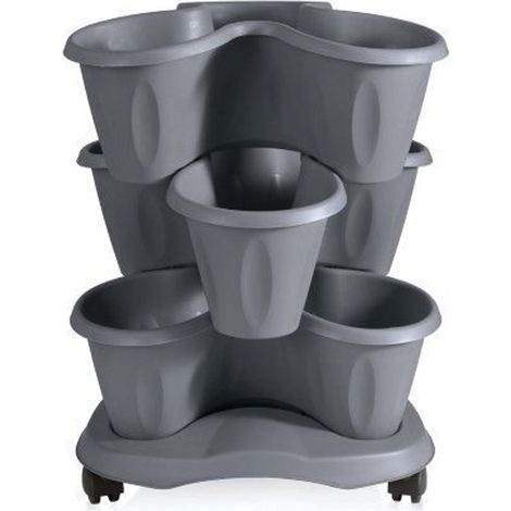 Clover Vasen-Set Durchmesser cm 40 x Höhe 51 Liter 6 - Grau BAMA (1/2)