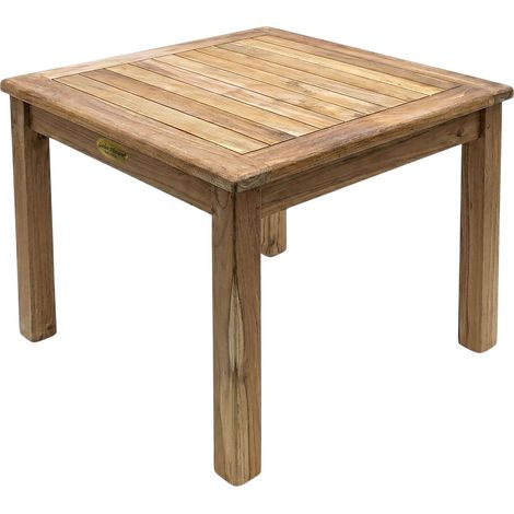 Teak Holz Beistelltisch - 50 cm - Sofa Couch Garten Blumen Deko Tisch Massiv