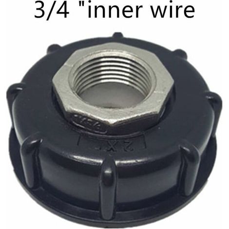 1000L IBC Adaptateur de Conteneur Fourre-tout Réservoir Adaptateur de vidange Raccords de bec en acier inoxydable Remplacement Irrigation Interrupteur Connecteurs Outils (3/4"inner wire) (1/2)