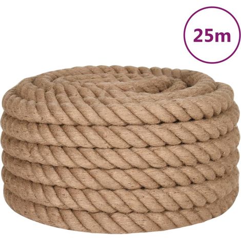 vidaXL Corde de jute 25 m de long 40 mm d'épaisseur
