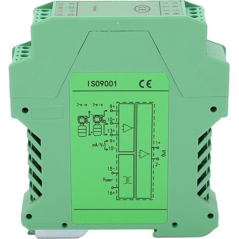Isolateur de Signal DC Transmetteur Courant Tension Montage Rail DIN 1‑entrée 1‑sortie 0‑5V vers 0‑10V (1/5)