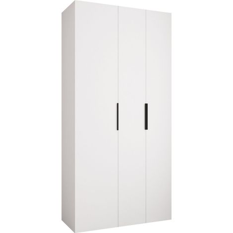 Armario Hartford 573, Blanco, 246x120x52cm, Puertas de armario: Con bisagras, Número de estantes: 8 (1/5)