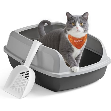 Bac à Litière pour Chat, Parois Hautes, XL, Ouvert sur Le Dessus (1/5)