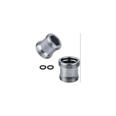 Paquet de 2 Adaptateur de robinet M18 à M22 adaptateur de filetage pour filetage extérieur M18 et M22, idéal pour les aérateurs et les éviers (1/5)