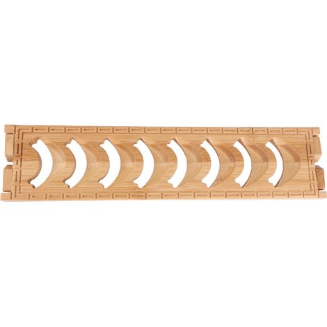 Support à tasses en bambou naturel pliable vidé en forme étaille à thé 8 emplacements avec égouttoir décoratif pour comptoir table cérémonie thé (1/5)