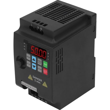 Variateur de fréquence 1,5 kW, convertisseur de fréquence, entrée monophasée 220 V CA, sortie triphasée 0-220 V CA (1/5)