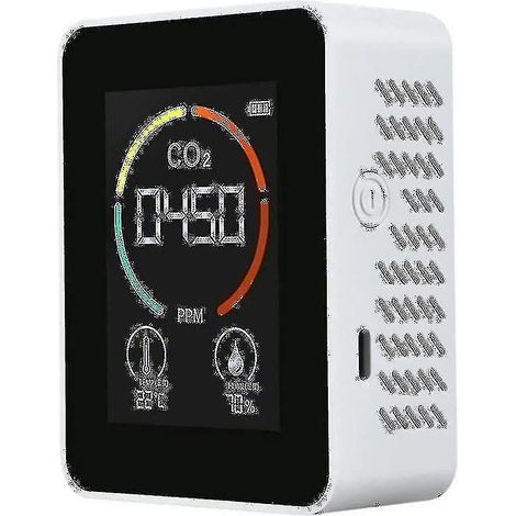 Thermomètre, hygromètre, moniteur de qualité de l'air, détecteur de dioxyde de carbone, détecteur de carbone numérique 3 en 1 pour la pollution de l'air (1/5)