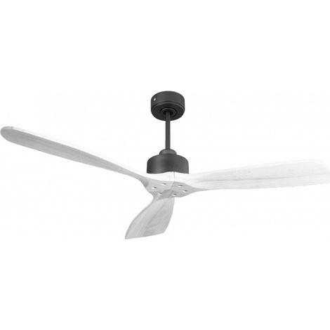 Modulo Slim de Klassfan - Ventilateur de plafond et destratificateur moteur DC basalte et bois blanc 30 à 60 m²