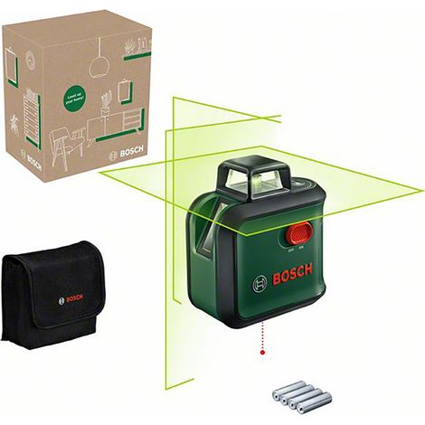 Bosch Kreuzlinienlaser AdvancedLevel 360 (3 Laserlinien inkl. 360° zum Ausrichten im ganzen Raum, im E-Commerce Karton)