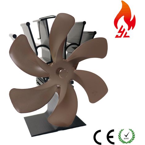 Ventilateur de poêle 7 lames à économie de carburant alimentées par la chaleur - gros rouge
