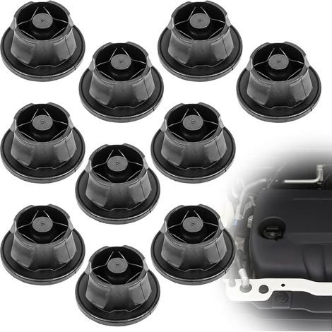 10 pezzi di elementi di fissaggio per coperchio motore per Mercedes e Benz, codice articolo 6420940785, elemento di fissaggio in gomma nera per coperchio motore, tubo flessibile per coperchio motore p (1/5)