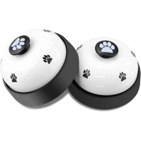 Clochette de dressage pour chien. lot de 2. clochette d'apprentissage de la propreté pour chiots et chats. sonnette de porte avec base en caoutchouc antidérapante. lot de 2. blanc (1/4)