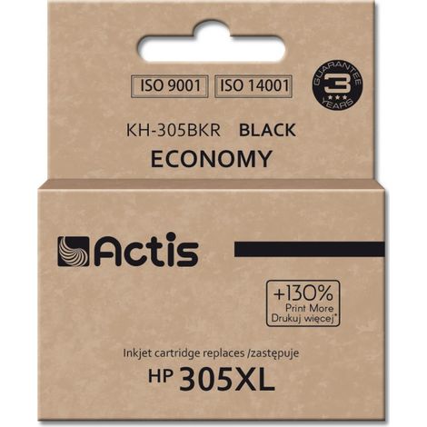 ACTIS KH-305BKR - Cartuchos de tinta de repuesto HP 305XL, negros, de alto rendimiento