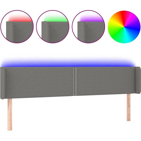 Maison Exclusive - Cabecero con LED de tela gris oscuro 183x16x78 (1/5)