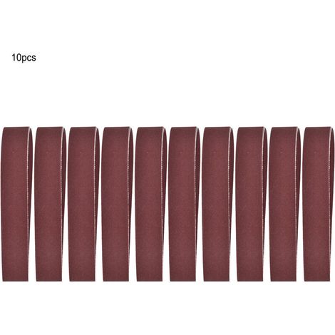 Abrasive belt, 10pcs Assortment Kit of aluminum oxide abrasive belts, 760x25mm/30 x 1 inch, set of abrasive belts for grinding and polishing wood and furniture (600) (1/5)