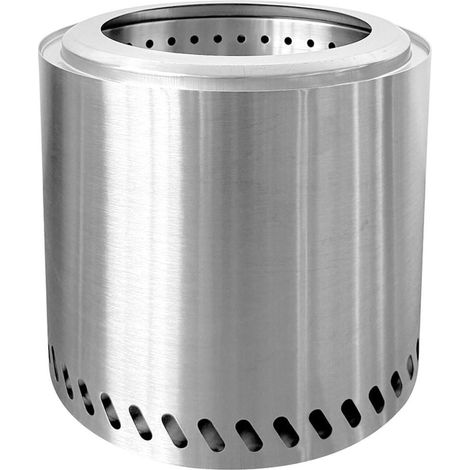 Brasero sans fumée jardin Ø38 cm cuisson agréable design moderne en acier inoxydable argent (1/2)