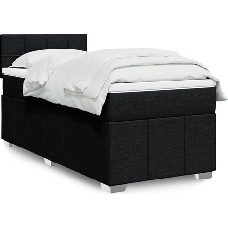 Boxspringbett mit Matratze Schwarz 90x200 cm Stoff (1/5)