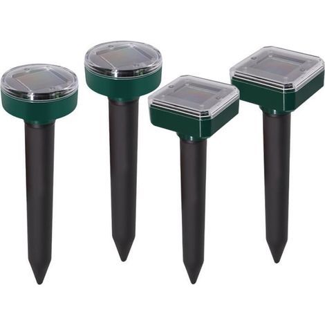 4 Solar Ultrasonic Mole Repellers, Snake-shaped Mole Chasers, Plug-in Ultrasonic Mouse & Vole Repellents