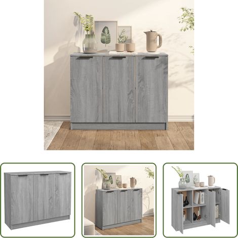 vidaXL Bois d'ingénierie -  Buffet Sonoma gris 90,5x30x70 cm Bois d'ingénierie (1/5)