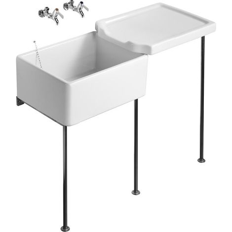 Armitage Shanks Belfast Heavy Duty Kitchen Sink 600mm L x 455mm W - White (1/2)
