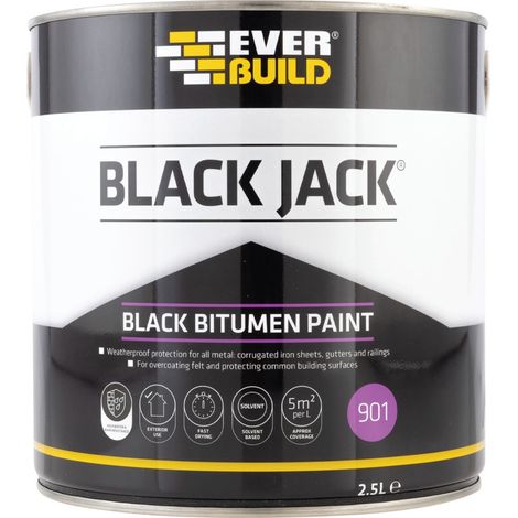 Everbuild 90102 Black Jack 901 Black Bitumen Paint 2.5 litre EVB90102