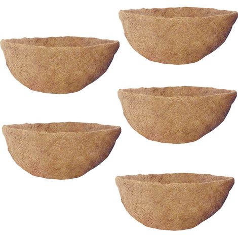 5 x Kingfisher 40cm 16 Inch Hanging Basket Coco Liner Replacement Flower Planter