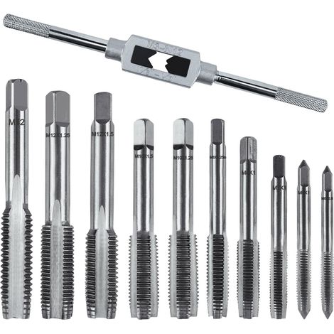 Gewindebohrer-Set, M5, M6, M7, M8, M10, M12, 11-teilig, metrisch mit Bohrer, Feingewinde, Werkzeuge, Gewindeschneidmaschine, Zoll, professionelles Gewindeschneideisen, M3- und M12-Gewindebohrer enthal