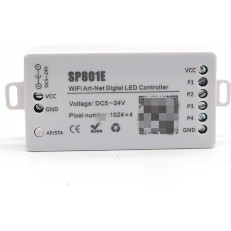 SP801E Rectangular dual-mode AP and STA color luminaire with Art-Net 5-24V Wi-Fi controller