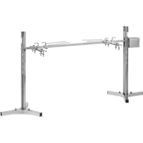 Klarstein – Rôtissoire électrique pour cochon de lait – Moteur 12W – Hauteur réglable 5 niveaux – Charge max 70 kg – Acier inoxydable – Barbecue portable