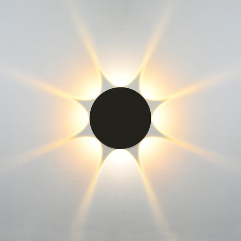 Applique extérieure ronde noire LED 8W 4000K Italux (1/2)
