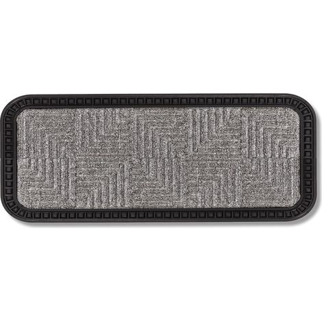 Paillasson extérieur et intérieur - 25 x 60 cm Motif argenté - Paillasson antidérapant - Tapis Anti-salissures résistant - Paillasson extérieur pour marches (1/5)