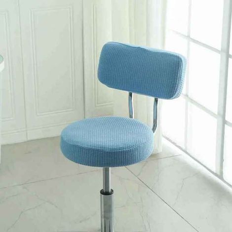 Housse de dossier de chaise ronde de Bar,tabouret Simple tout compris,housse de protection pivotante anti-poussière- Bleu[A69147]