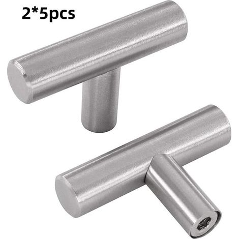 10er-Pack Türgriffe aus Edelstahl (50 x 12 x 32 mm), Schubladengriffe für Küchenmöbel (1/5)