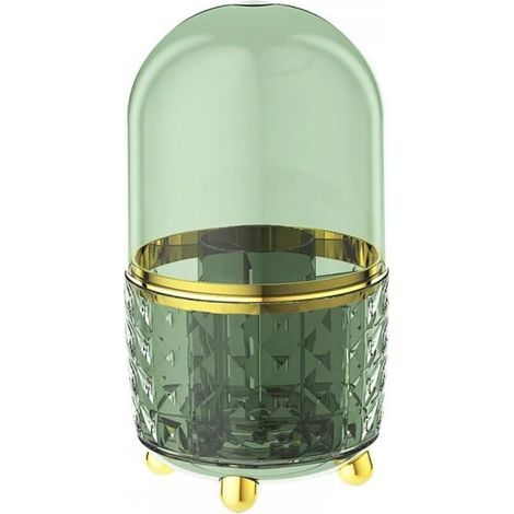 Portapenne da scrivania verde scuro, 12,2 x 12,2 x 21,9 cm, scatola portapenne girevole a 360°, grazioso accessorio da scrivania. (1/5)