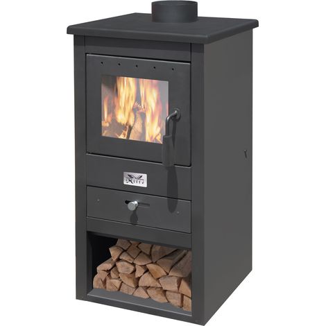 STUFA A LEGNA E CARBONE ACCIAIO ATHENA 13 KW NERA (38331) (1/3)