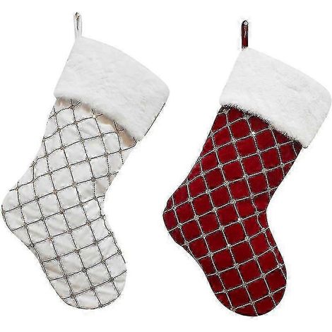Chaussette de Noël à suspendre, sac cadeau pour les fêtes de Noël (1/5)