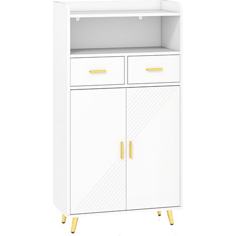 Mehrzweckschrank in Weiß mit verstellbarem Regal und Schubladen
